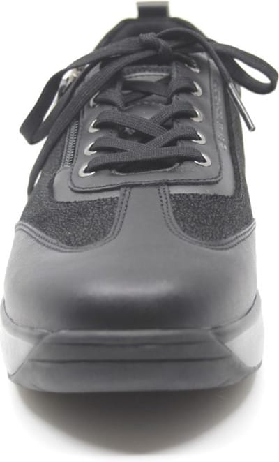 Joya, LAURA BLACK II, 904cas, Zwarte dames sneaker wijdte H met schokdempende PU zolen
