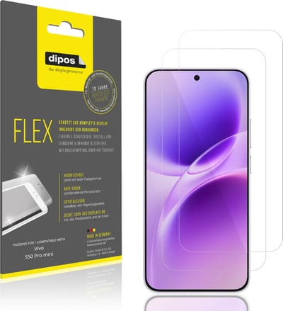 dipos – 2x Beschermfolie geschikt voor Vivo S50 Pro mini | 3D Full Cover Screenprotector | 100% Passend