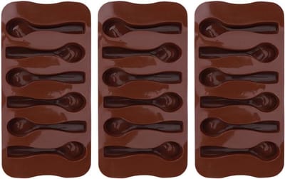 3-delige Chocoladelepelvorm voor Doe-het-zelf Chocolade, Cupcakes en Bakprojecten, Non-stick Siliconen Keukengereedschap
