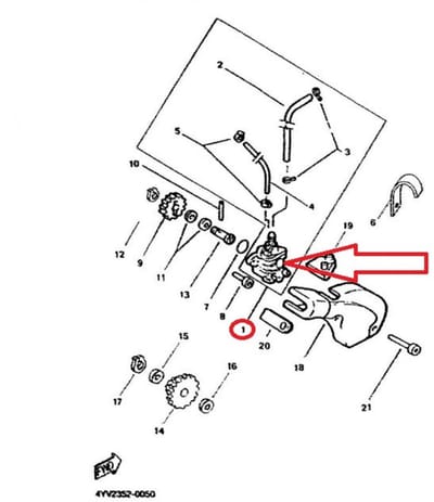 Pompe à huile origine pour Moto MBK 50 X-Power 2003 à 2012 PLBD38 / 5BK-E3100-00-00 Neuf