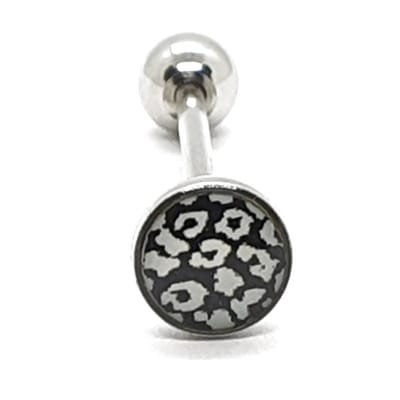 Tong Piercing - Panterprint Zwart/Wit