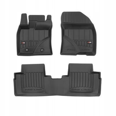 FROGUM PROLINE 3D Set - Rubberen Automatten + Kofferbakmat - Geschikt voor TOYOTA Avensis III T27 Touring Sport/Kombi (2009-2018) - Zonder zijvakken - Zwart