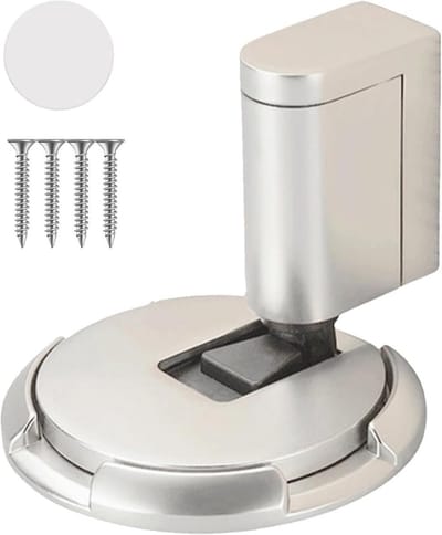 Mechanische Deurstop - Vloerstopper - Deur Vastzetten - Verstelbare Zuighoogte - 6.2 x 4 cm - Zilver