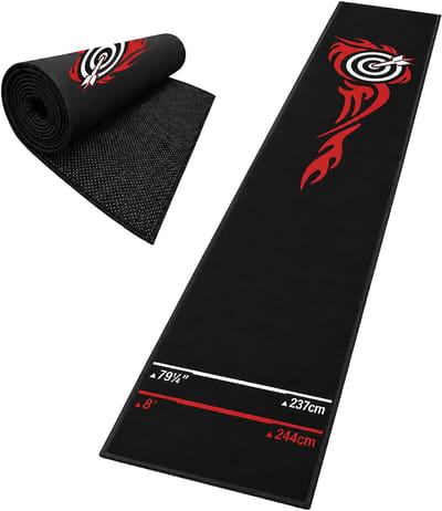 Dartmat - 60x260 cm - vlammen - antislip