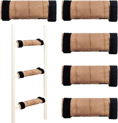 Stapelbed Laddermat - Ladderkussens Hoogslaper - Veilig Klimmen - Antislip Beschermhoes - 4-delig - Grijs
