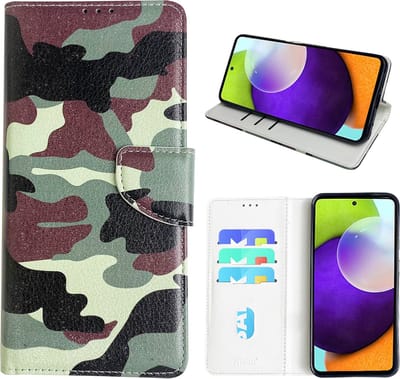 Hoesje geschikt voor Samsung Galaxy A52 Bookcase met camouflage print
