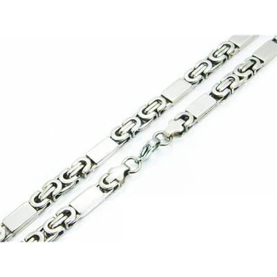 Schakelketting - koningsketting platte schakel -11mm -55cm-zilverkleur
