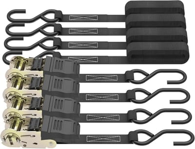 Spanbanden met Ratel 4-Pack - 2,5 cm x 6 m, 1000 kg Capaciteit voor Transport