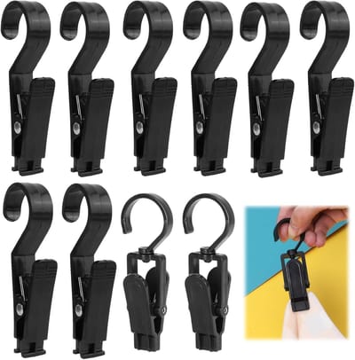 Wasknijpers, campingtentclips, lichthaak, laarsklem, multifunctionele klemhaak voor campinglamp, handdoekklemmen, outdoor, handdoeken, clips, klemhaken voor campinglamp (zwart)