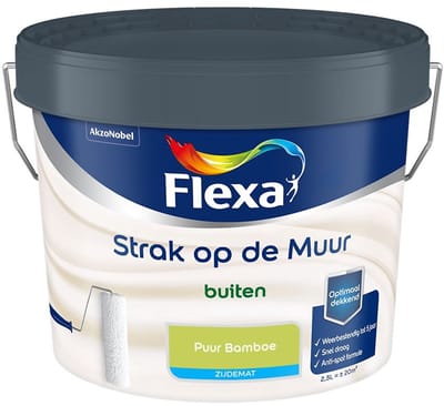 Flexa - Strak Op De Muur Buiten Zijdemat - Puur Bamboe - Mengverf - 2,5 L