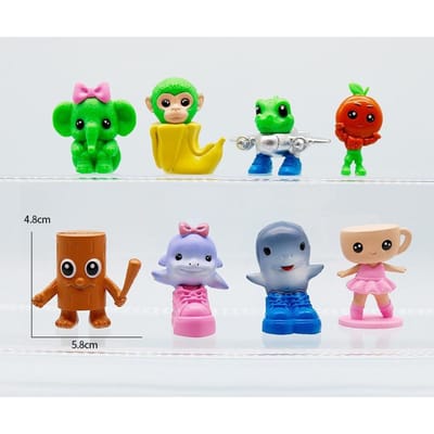 8 pièces/Ensemble Mini Tung tung tung Sahur Figurines Modèle PVC Italien Brainrot Tun Tung Tung Sahur Figurines d'Action Jouets noir