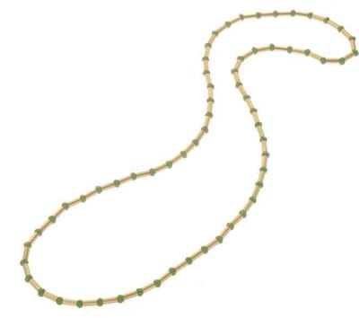 Behave - Lange ketting met staafjes en facet geslepen glaskralen - 85 cm