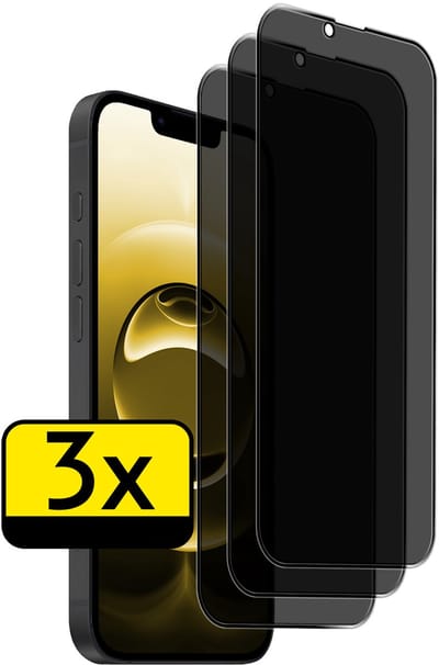 Screenprotector - Geschikt voor Apple iPhone 16e - 3 Stuks - Privacy Filter - Beschermglas - Gehard Glas - Tempered Glass - Screen Protector