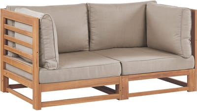 TRANI - Tuinbank 2-zits - Taupe - Gecertificeerd acaciahout