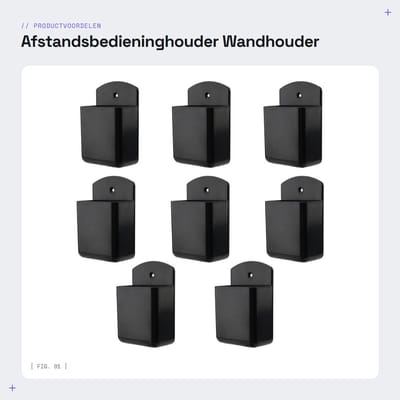 Dailygoods- Afstandsbedieninghouder 8 Stuks - Zelfklevend - Wandhouder - Opbergdoos - Mobiele Telefoon Opladen - Compact 6,4 x 3,5 x 10 cm