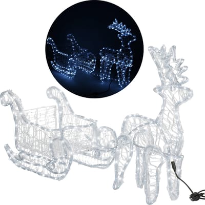 Springos Rendier Met Slee | Binnen & Buiten | 312 LED Lampjes | Koel Wit