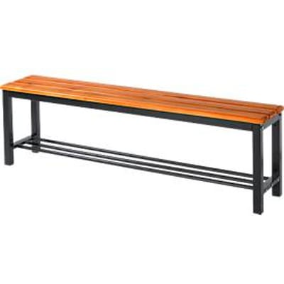 Houten zitbank voor kleedkamers - L 1500 x D 310 x H 450 mm - zwart onderstel