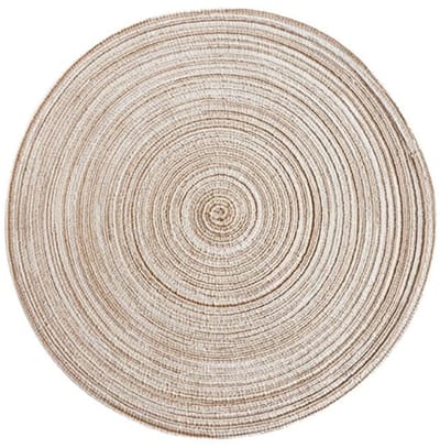 Dailygoods- Tafelmatten 2 Stuks - Geweven Polyester - Antislip - Hittebestendig - Afwasbaar - Diameter 30 cm - Boho Decoratie - Placemats