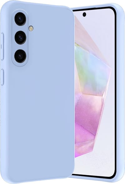 Hoes - Geschikt voor Samsung Galaxy A35 - Sterk & Shockproof - Hoesje Cover - Siliconen Case - Lichtblauw