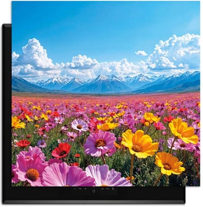KitchenArt - Blooming Horizon – Inductie Beschermer - 59x52 cm - Kookplaat Beschermer - Luxe Afdekplaat Inductieplaat - Anti-slip & Oprolbaar - Beschermmat Inductiekookplaat