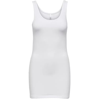 Only witte dames top   Ronde hals   Regular fit   Mouwloos Wit L