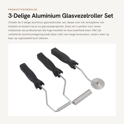 Dailygoods- Lamineerroller Set - Aluminium Glasvezelroller - Bubble/Blistering Verwijdering - Duurzaam Gereedschap - Glad/Vlak Resultaat - Tijdsefficiënt Gebruik