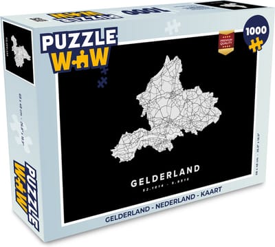 Puzzel Gelderland - Nederland - Kaart - Legpuzzel - Puzzel 1000 stukjes volwassenen