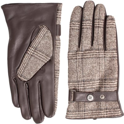 BATISTA | Handschoenen met groot ruitmotief | Dark bruin