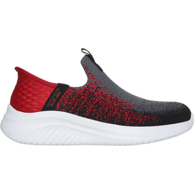 Skechers Ultra Flex 3.0 gebreide instapsneakers voor kinderen (Houtskool/Rood)
