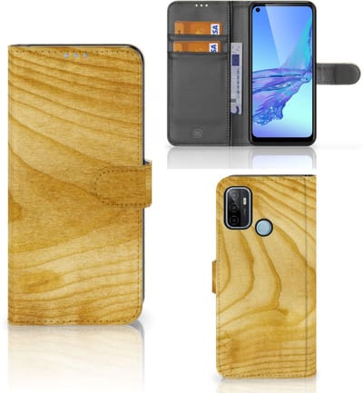 OPPO A53 | OPPO A53s Book Style Case Licht Hout