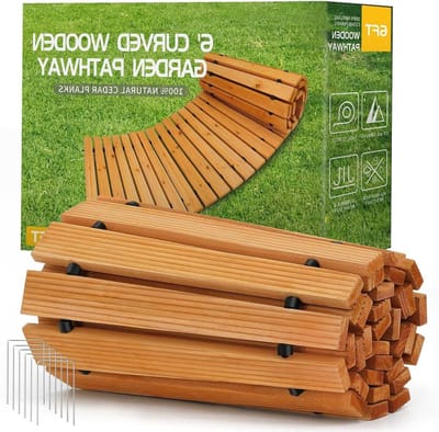 Houten Tuinpad - Loopbrug Buiten - Modder Overbruggen - Opvouwbaar Ontwerp - 17 Inch Breed - Ceder
