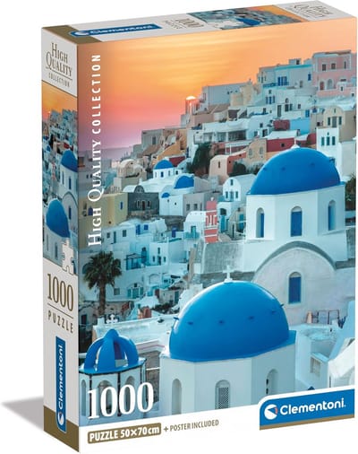 1000-delig Puzzel met Poster - Santorini Thema