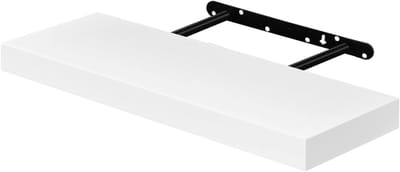 Wandplank van MDF Hout voor Boeken en Decoratie, Hangende Plank in Wit, 40 x 14 x 3 cm, Ideaal voor Woonkamer en Slaapkamer