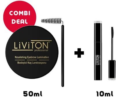 Liviton Brow Styling Gel Set - Wenkbrauwgel (50ml) + Transparante Brow Gel Tube (10ml) - Eyebrow Lamination Effect