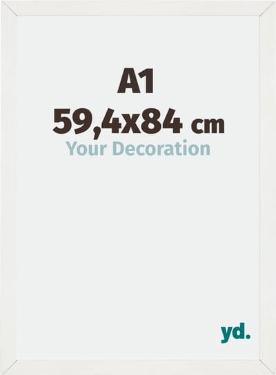 Your Decoration - Fotolijst A1 59,4x84 cm - MDF - Wit Geveegd - Mura