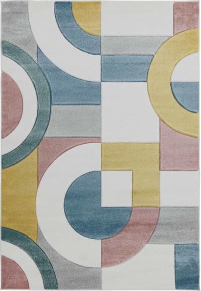 Easy Living - Sketch-Retro-Multi Vloerkleed - 160x230  - Rechthoek - Laagpolig Tapijt - Modern - Meerkleurig
