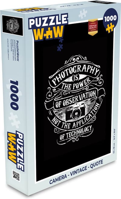 Puzzel Camera - Vintage - Quote - Legpuzzel - Puzzel 1000 stukjes volwassenen