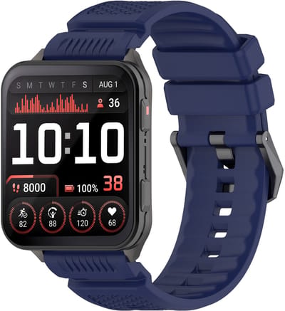 Strap-it Siliconen bandje met gespsluiting - geschikt voor de Garmin Venu X1 (donkerblauw)
