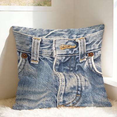 Foto Van Oude Jeans Kussensloop Vierkante Kussenhoes Grappige Kussenhoes Voor Woonkamer Bank 40x40cm