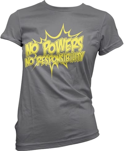 Hybris No Powers No Responsibility Girly Tee dames-T-shirt donkergrijs