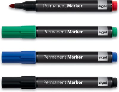 Sigel permanent marker - Meet up - markeerstift - zwart - 4 stuks - SI-MU182