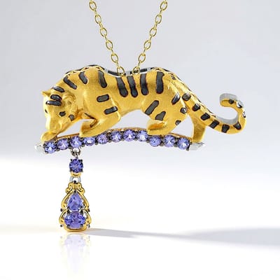 Cavill - 925 Sterling Zilver - Luxe Zilveren Halsketting met Tanzaniet 1,13 ct - Ovale, Peervormige en Ronde Edelstenen - Elegante Tanzaniet Ketting