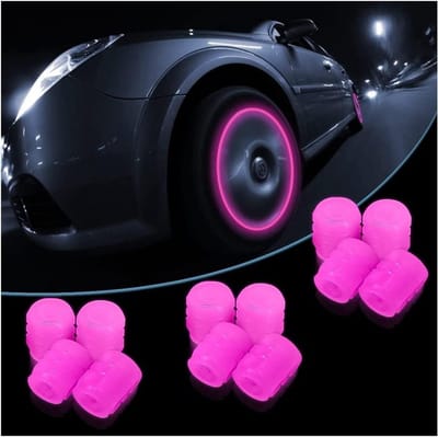 Bandklepdoppen 12 Stuks - Verlichte Ventieldoppen - Auto Accessoires - Universeel voor Auto/Vrachtwagen/SUV - Hoogwaardig ABS - Zelflichtend 's Nachts