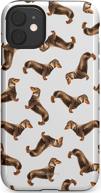 Casetastic Hoesje Geschikt voor Apple iPhone 11 - Stijlvolle Beschermende Duo-layer Case - Teckel Twister