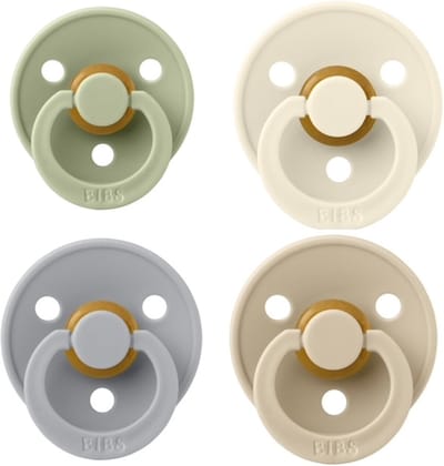 Bibs fopspeen 0-6 maanden Set 4 stuks Cloud,Vanilla,Sage en ivory Maat 1