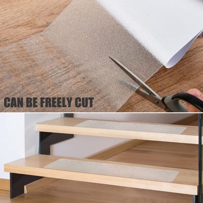 Candala 15 stuks antislip traptreden 15 x 60 cm, zelfklevende transparante trapmatten, antislip grip stapstrips voor binnen en buiten stappen, traptreden antislip