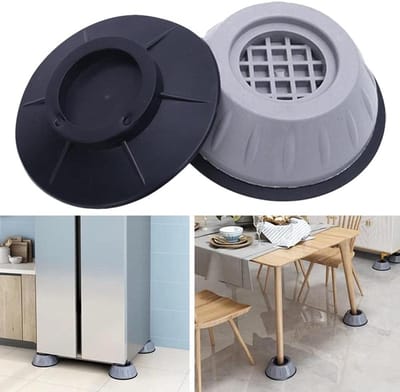 Anti-vibratie Voeten - Wasmachine Pads - Apparaat Stabiliseren - Universeel Toepasbaar - 8x4 cm - Grijs