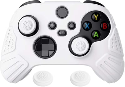 Allecto - Anti-slip Siliconen Beschermhoes voor Xbox Series X/S Controller - Duimgreep Caps - Ergonomische Grip Protector Case - Wit - Beschermsk