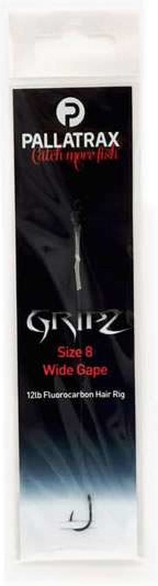 Pallatrax GRIPZ Wide Gape Hair Rig Fluorocarbon - #6 - 15lb - Karper Onderlijn Weerhaakloos