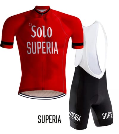 Retro Wielertenue Solo Superia Rood - REDTED - S